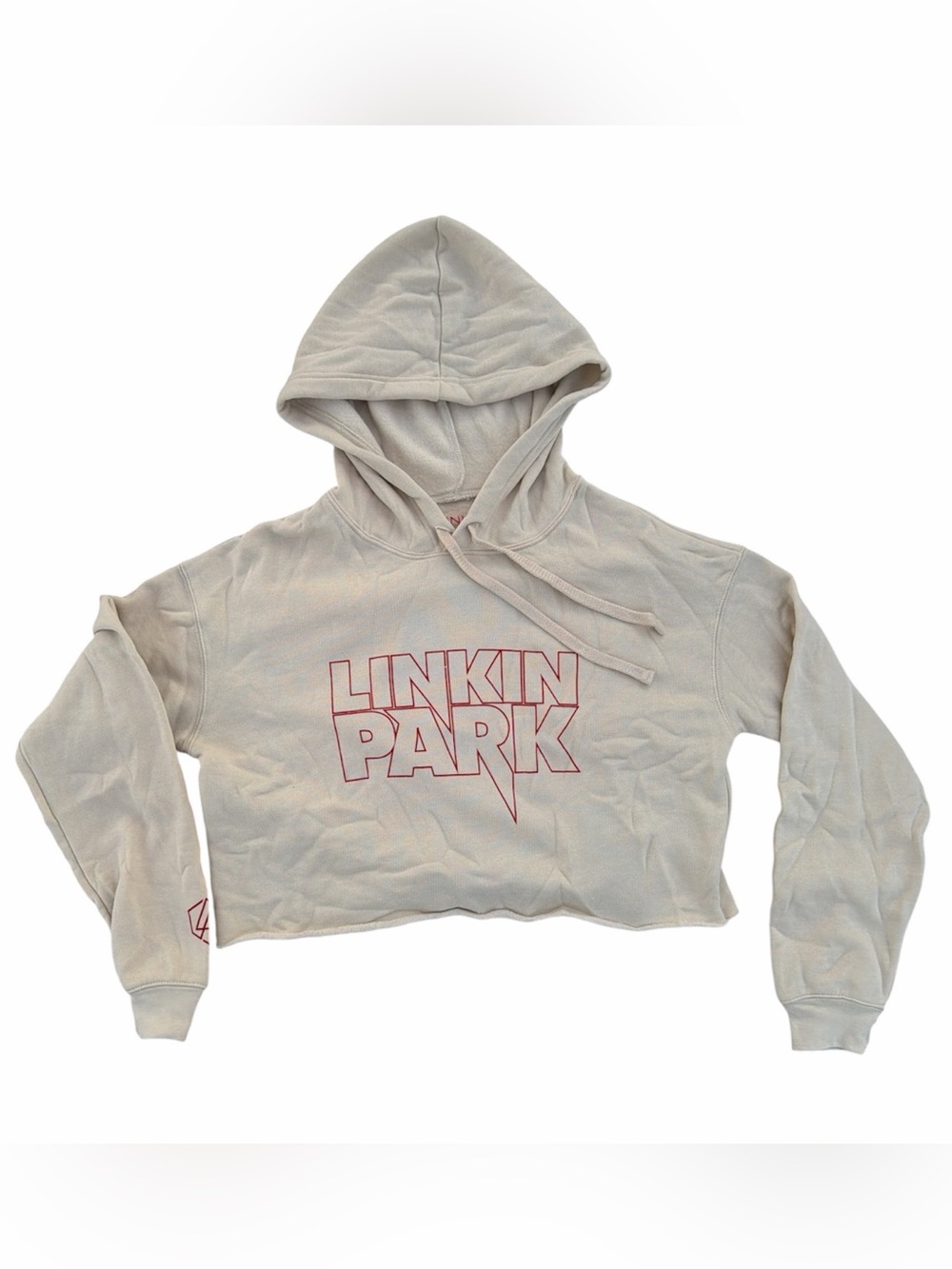 Linkin Park Women's Cropped Hoodie in Beige